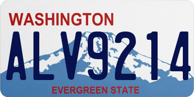 WA license plate ALV9214