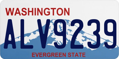 WA license plate ALV9239