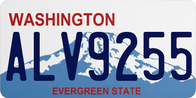 WA license plate ALV9255