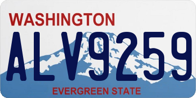 WA license plate ALV9259