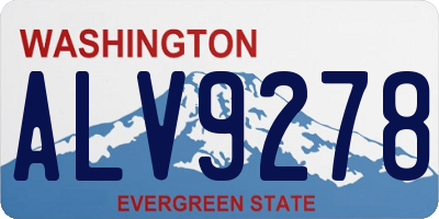 WA license plate ALV9278