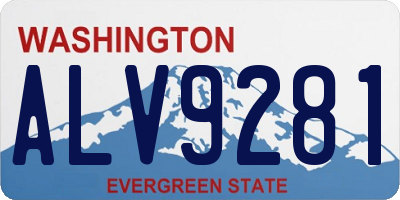 WA license plate ALV9281