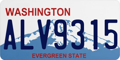 WA license plate ALV9315