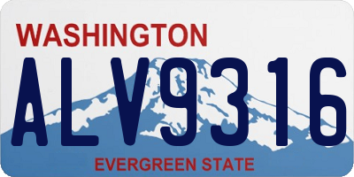 WA license plate ALV9316