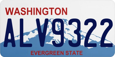 WA license plate ALV9322
