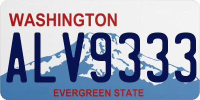 WA license plate ALV9333
