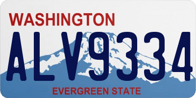 WA license plate ALV9334