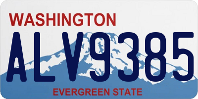 WA license plate ALV9385