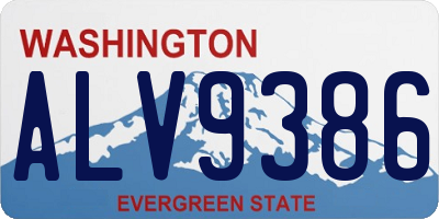 WA license plate ALV9386