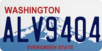 WA license plate ALV9404