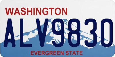 WA license plate ALV9830