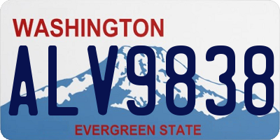 WA license plate ALV9838