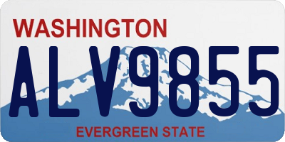 WA license plate ALV9855