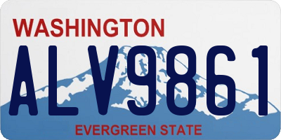 WA license plate ALV9861