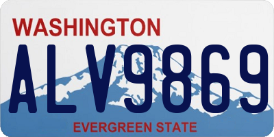 WA license plate ALV9869