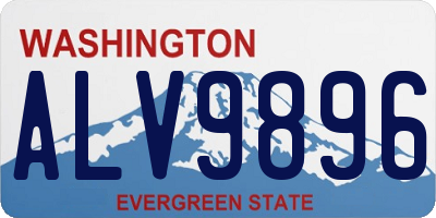 WA license plate ALV9896