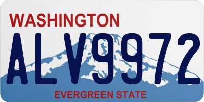 WA license plate ALV9972