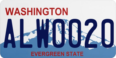 WA license plate ALW0020