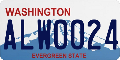 WA license plate ALW0024