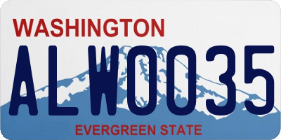 WA license plate ALW0035