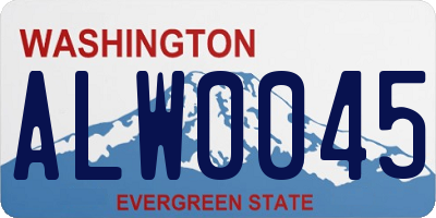 WA license plate ALW0045