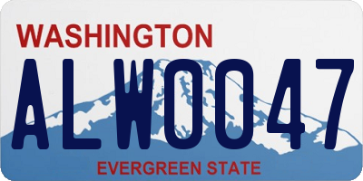 WA license plate ALW0047