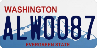 WA license plate ALW0087