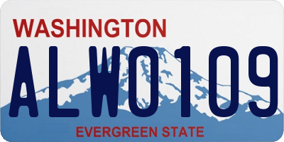 WA license plate ALW0109