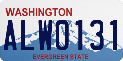 WA license plate ALW0131