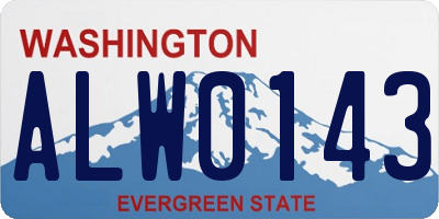 WA license plate ALW0143