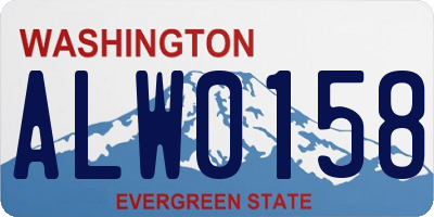 WA license plate ALW0158