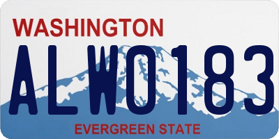 WA license plate ALW0183