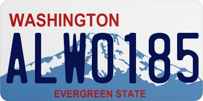 WA license plate ALW0185
