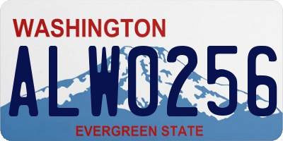 WA license plate ALW0256