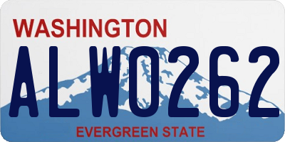 WA license plate ALW0262
