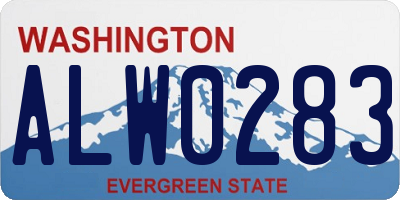 WA license plate ALW0283