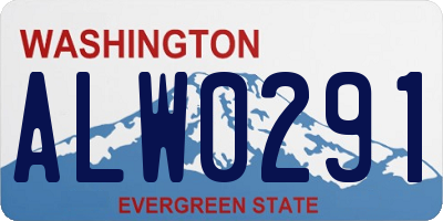 WA license plate ALW0291