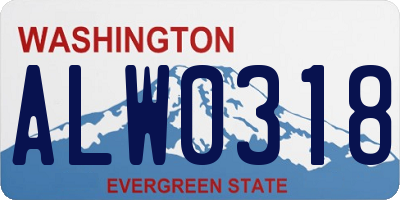 WA license plate ALW0318