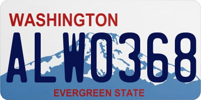 WA license plate ALW0368