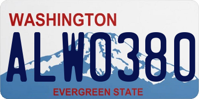 WA license plate ALW0380