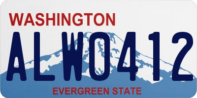WA license plate ALW0412