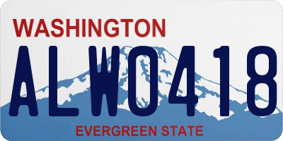WA license plate ALW0418