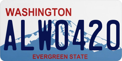 WA license plate ALW0420