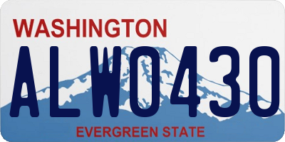 WA license plate ALW0430