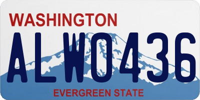 WA license plate ALW0436
