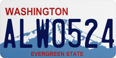 WA license plate ALW0524