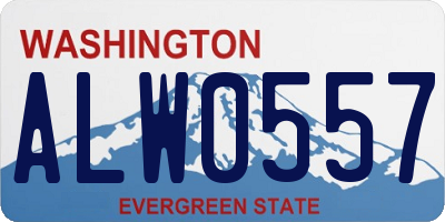 WA license plate ALW0557