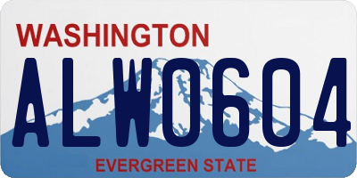 WA license plate ALW0604