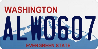 WA license plate ALW0607