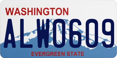 WA license plate ALW0609